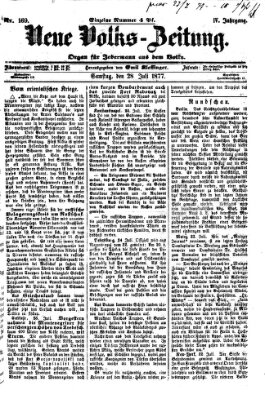 Neue Volks-Zeitung Samstag 28. Juli 1877