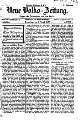 Neue Volks-Zeitung Donnerstag 2. August 1877