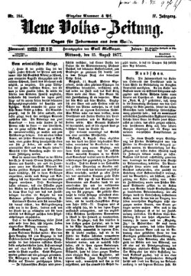 Neue Volks-Zeitung Mittwoch 15. August 1877