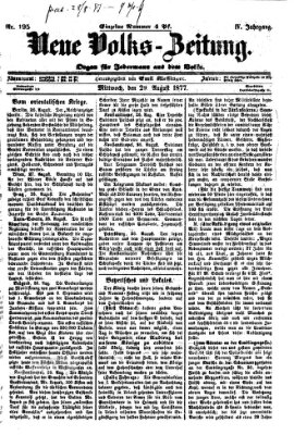 Neue Volks-Zeitung Mittwoch 29. August 1877