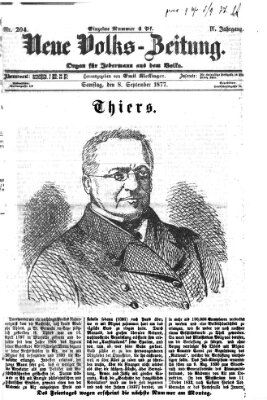 Neue Volks-Zeitung Samstag 8. September 1877