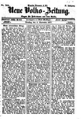 Neue Volks-Zeitung Dienstag 11. September 1877