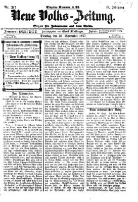 Neue Volks-Zeitung Dienstag 25. September 1877