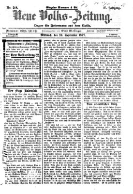 Neue Volks-Zeitung Mittwoch 26. September 1877