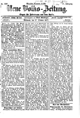 Neue Volks-Zeitung Mittwoch 17. Oktober 1877