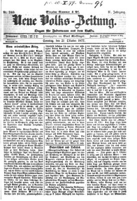 Neue Volks-Zeitung Sonntag 21. Oktober 1877