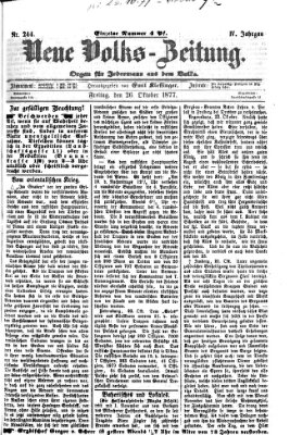 Neue Volks-Zeitung Freitag 26. Oktober 1877