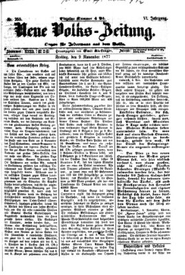 Neue Volks-Zeitung Freitag 9. November 1877