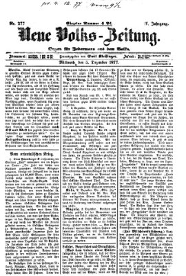 Neue Volks-Zeitung Mittwoch 5. Dezember 1877