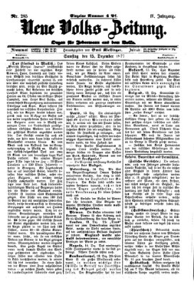 Neue Volks-Zeitung Samstag 15. Dezember 1877