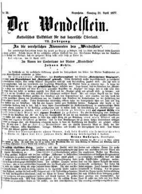 Wendelstein Samstag 21. April 1877