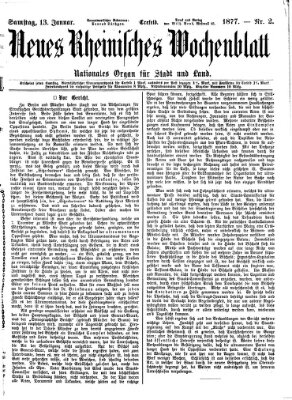 Neues rheinisches Wochenblatt Samstag 13. Januar 1877