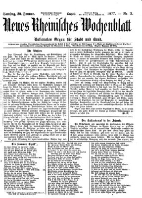 Neues rheinisches Wochenblatt Samstag 20. Januar 1877