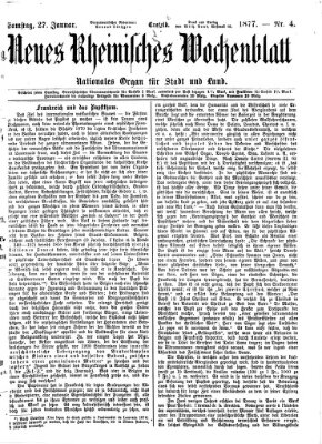 Neues rheinisches Wochenblatt Samstag 27. Januar 1877