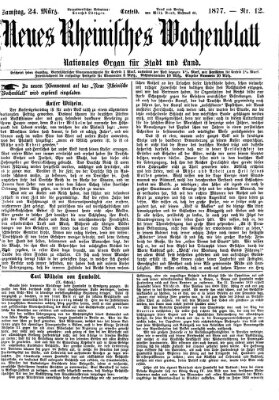 Neues rheinisches Wochenblatt Samstag 24. März 1877