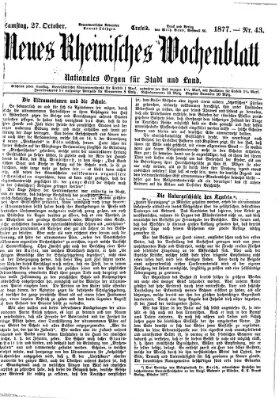 Neues rheinisches Wochenblatt Samstag 27. Oktober 1877
