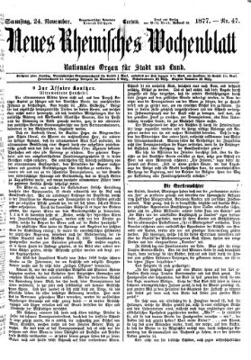 Neues rheinisches Wochenblatt Samstag 24. November 1877