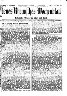 Neues rheinisches Wochenblatt Samstag 1. Dezember 1877