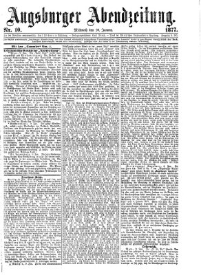 Augsburger Abendzeitung Mittwoch 10. Januar 1877