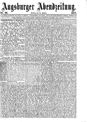 Augsburger Abendzeitung Freitag 26. Januar 1877