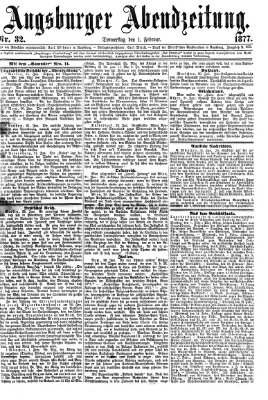 Augsburger Abendzeitung Donnerstag 1. Februar 1877