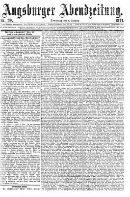 Augsburger Abendzeitung Donnerstag 8. Februar 1877