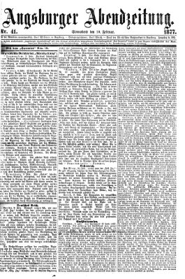 Augsburger Abendzeitung Samstag 10. Februar 1877