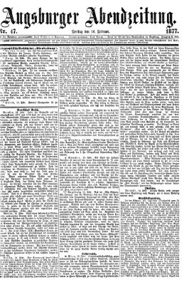 Augsburger Abendzeitung Freitag 16. Februar 1877