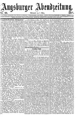 Augsburger Abendzeitung Mittwoch 7. März 1877