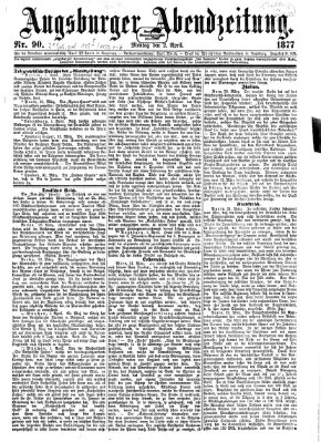 Augsburger Abendzeitung Montag 2. April 1877