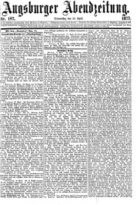 Augsburger Abendzeitung Donnerstag 19. April 1877