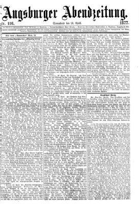 Augsburger Abendzeitung Samstag 28. April 1877