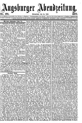 Augsburger Abendzeitung Samstag 14. Juli 1877