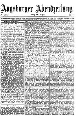 Augsburger Abendzeitung Freitag 3. August 1877