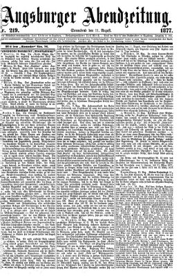 Augsburger Abendzeitung Samstag 11. August 1877