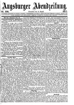 Augsburger Abendzeitung Samstag 18. August 1877