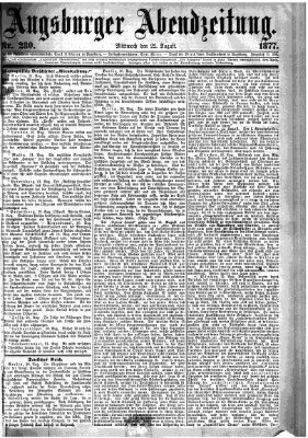 Augsburger Abendzeitung Mittwoch 22. August 1877