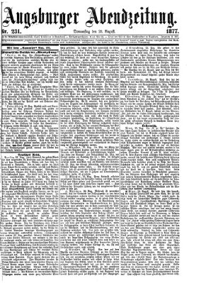 Augsburger Abendzeitung Donnerstag 23. August 1877