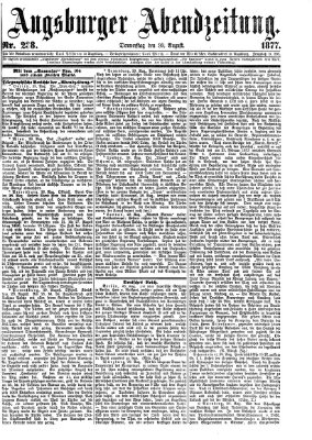 Augsburger Abendzeitung Donnerstag 30. August 1877