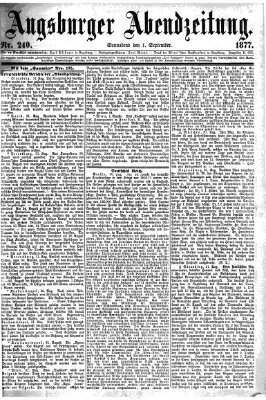 Augsburger Abendzeitung Samstag 1. September 1877