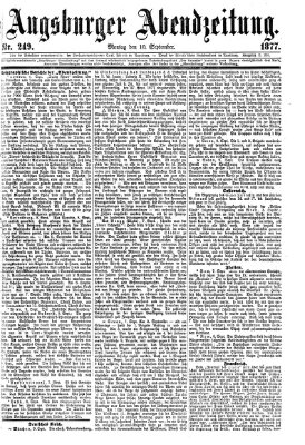 Augsburger Abendzeitung Montag 10. September 1877