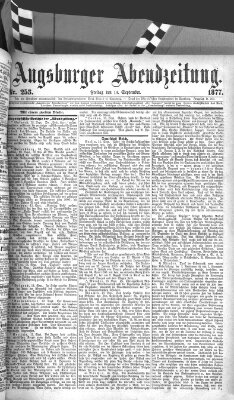 Augsburger Abendzeitung Freitag 14. September 1877