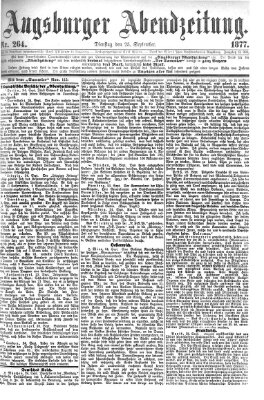 Augsburger Abendzeitung Dienstag 25. September 1877