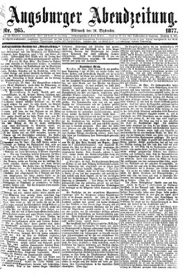 Augsburger Abendzeitung Mittwoch 26. September 1877