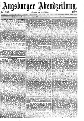 Augsburger Abendzeitung Sonntag 21. Oktober 1877