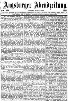 Augsburger Abendzeitung Donnerstag 25. Oktober 1877