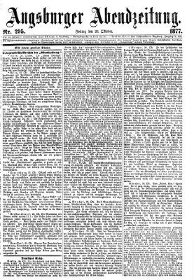 Augsburger Abendzeitung Freitag 26. Oktober 1877