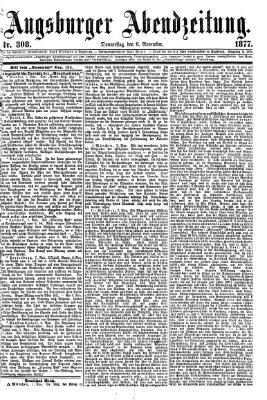 Augsburger Abendzeitung Donnerstag 8. November 1877