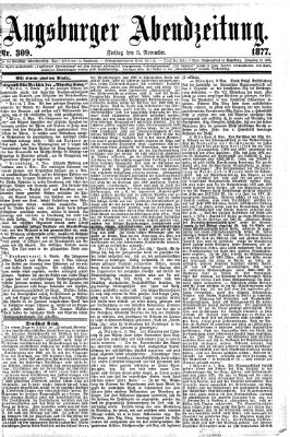 Augsburger Abendzeitung Freitag 9. November 1877