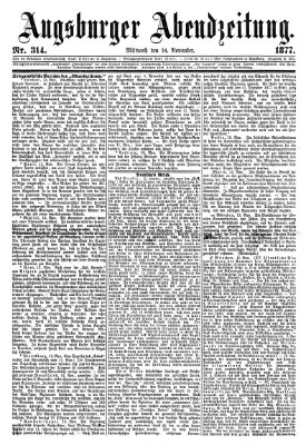 Augsburger Abendzeitung Mittwoch 14. November 1877